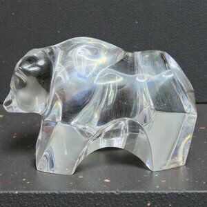 BACCARAT‎ Clear Heave Crystal Figurine Grizzly Bear Made In France Paperweight
